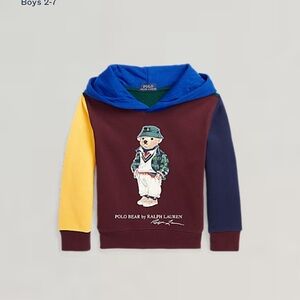 Ralph Lauren Blue and Yellow Colorblock Hoodie 5T